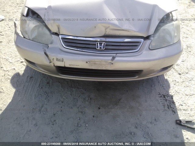 1HGEJ6673YL045598 - 2000 HONDA CIVIC LX GOLD photo 6