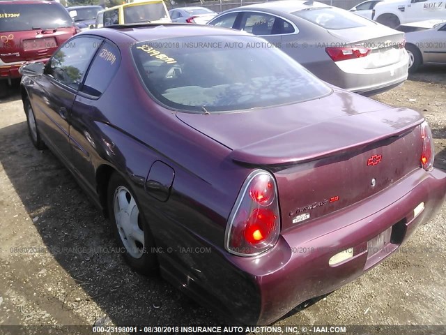 2G1WX12K139335703 - 2003 CHEVROLET MONTE CARLO SS ბურგუნდია ფოტო 3