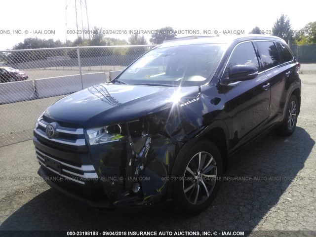 5TDJZRFH0HS518467 - 2017 TOYOTA HIGHLANDER SE/XLE BLACK photo 2