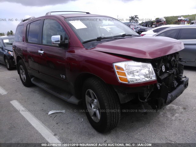 5N1AA08A76N729537 - 2006 NISSAN ARMADA SE/LE RED photo 1