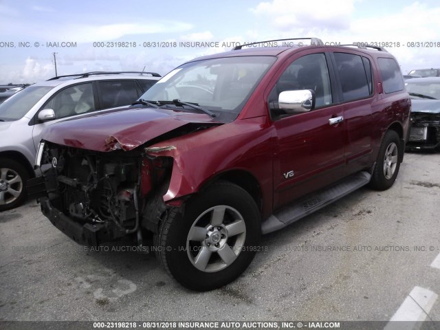 5N1AA08A76N729537 - 2006 NISSAN ARMADA SE/LE RED photo 2