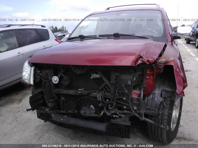 5N1AA08A76N729537 - 2006 NISSAN ARMADA SE/LE RED photo 6