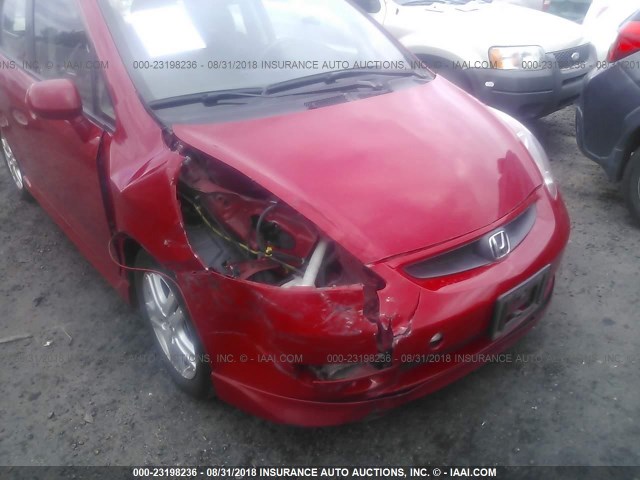 JHMGD386X8S051405 - 2008 HONDA FIT SPORT RED photo 6