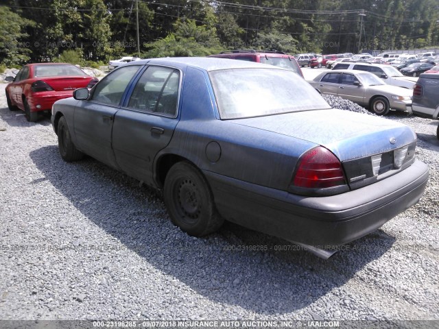 2FAFP71W0YX129425 - 2000 FORD CROWN VICTORIA POLICE INTERCEPTOR BLUE photo 3