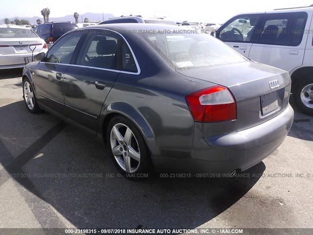 WAUJT68E23A149178 - 2003 AUDI A4 3.0 GRAY photo 3