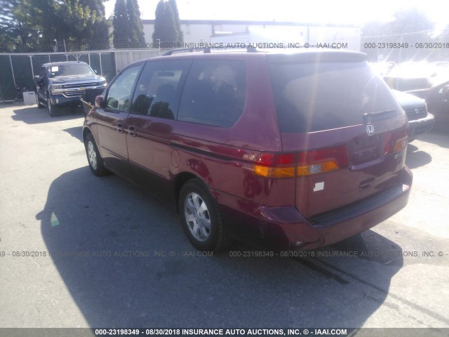 2HKRL180X2H580565 - 2002 HONDA ODYSSEY EXL RED photo 3