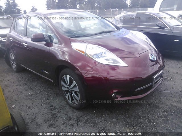 1N4BZ0CP4GC314997 - 2016 NISSAN LEAF SV/SL MAROON photo 1