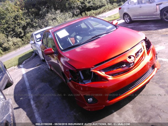 2T1BU4EE3DC096405 - 2013 TOYOTA COROLLA S/LE ORANGE photo 1