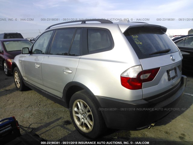 WBXPA73455WC44918 - 2005 BMW X3 2.5I SILVER photo 3