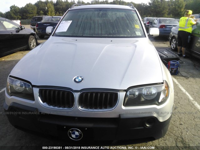 WBXPA73455WC44918 - 2005 BMW X3 2.5I SILVER photo 6