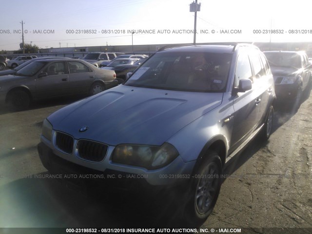 WBXPA73444WC36095 - 2004 BMW X3 2.5I BLUE photo 2