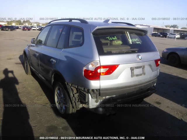 WBXPA73444WC36095 - 2004 BMW X3 2.5I BLUE photo 3