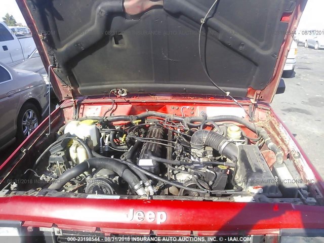 1J4FT68S4TL279993 - 1996 JEEP CHEROKEE SPORT/CLASSIC Czerwony zdjęcie 10