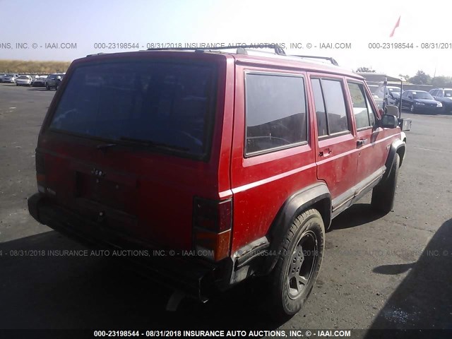 1J4FT68S4TL279993 - 1996 JEEP CHEROKEE SPORT/CLASSIC RED photo 4