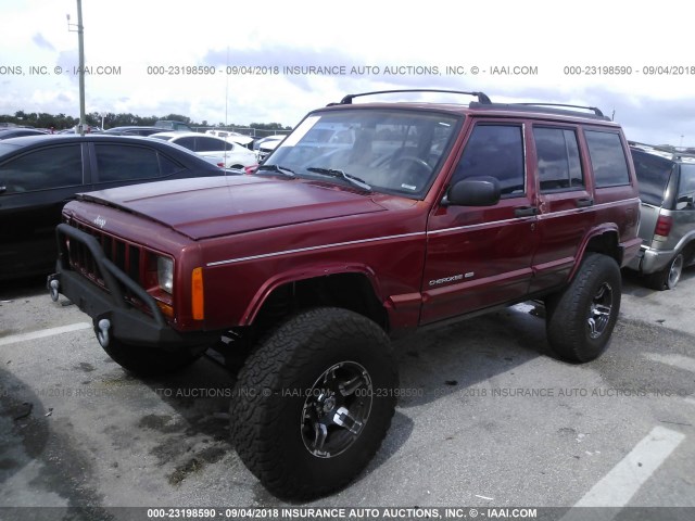 1J4FJ28S9WL235989 - 1998 JEEP CHEROKEE SE RED photo 2