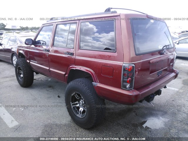 1J4FJ28S9WL235989 - 1998 JEEP CHEROKEE SE RED photo 3