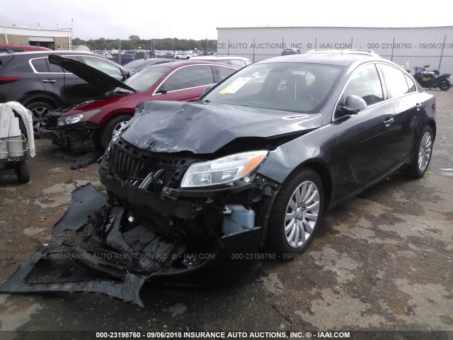 2G4GS5EV3D9127150 - 2013 BUICK REGAL PREMIUM GRAY photo 2