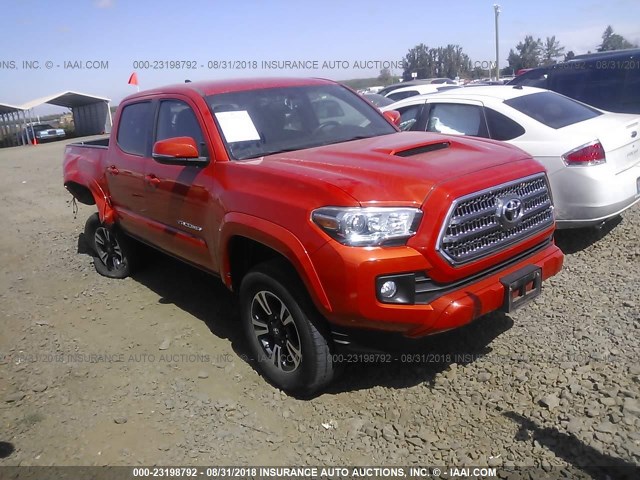 3TMCZ5AN0GM026759 - 2016 TOYOTA TACOMA DBL CAB/SR/SR5/TRD SPT/OR ORANGE photo 1