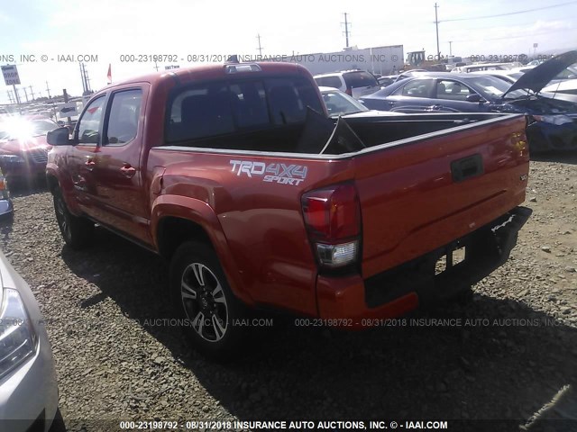 3TMCZ5AN0GM026759 - 2016 TOYOTA TACOMA DBL CAB/SR/SR5/TRD SPT/OR ORANGE photo 3