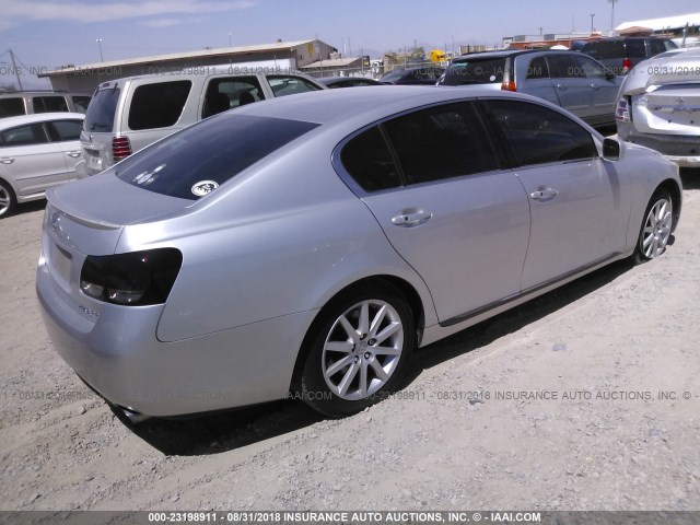 JTHBH96S765023915 - 2006 LEXUS GS GENERATION 200 300 SILVER photo 4