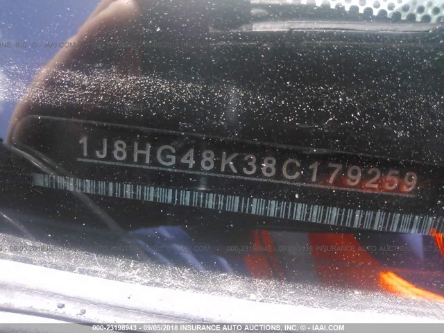 1J8HG48K38C179259 - 2008 JEEP COMMANDER SPORT Negro foto 9