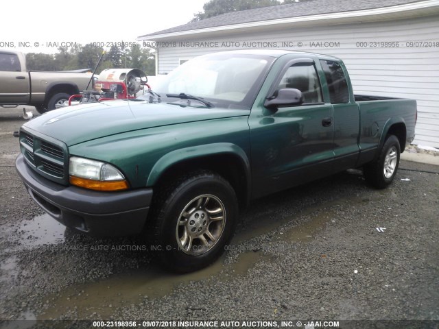 1D7HL12X53S239150 - 2003 DODGE DAKOTA SXT GREEN photo 2