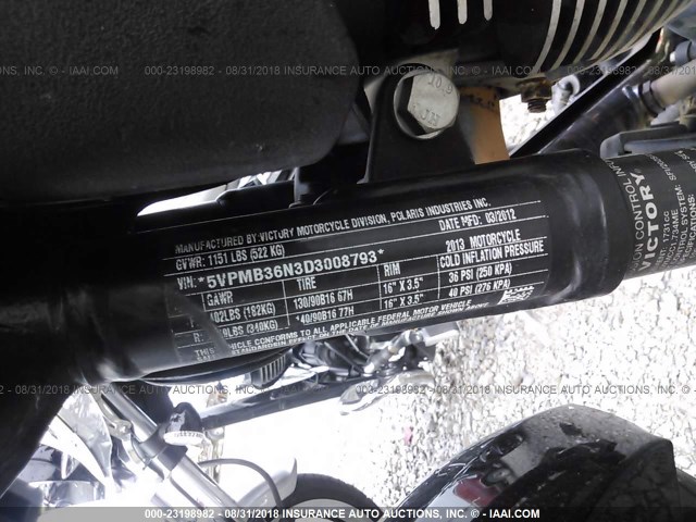 5VPMB36N3D3008793 - 2013 VICTORY MOTORCYCLES JUDGE Қара фото 10