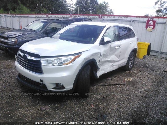 5TDZKRFH5ES033728 - 2014 TOYOTA HIGHLANDER LE/LE PLUS WHITE photo 2