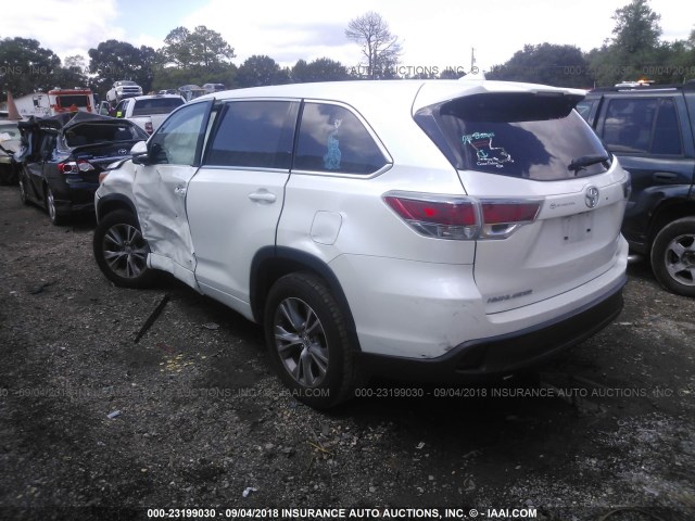 5TDZKRFH5ES033728 - 2014 TOYOTA HIGHLANDER LE/LE PLUS 白色 照片 3
