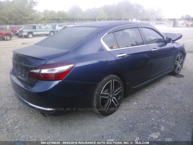 1HGCR2F52GA246751 - 2016 HONDA ACCORD SPORT Dark Blue photo 4