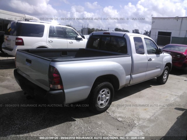 5TETX22N48Z544249 - 2008 TOYOTA TACOMA ACCESS CAB SILVER photo 4