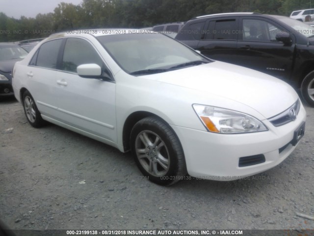 1HGCM56847A216046 - 2007 HONDA ACCORD EX WHITE photo 1