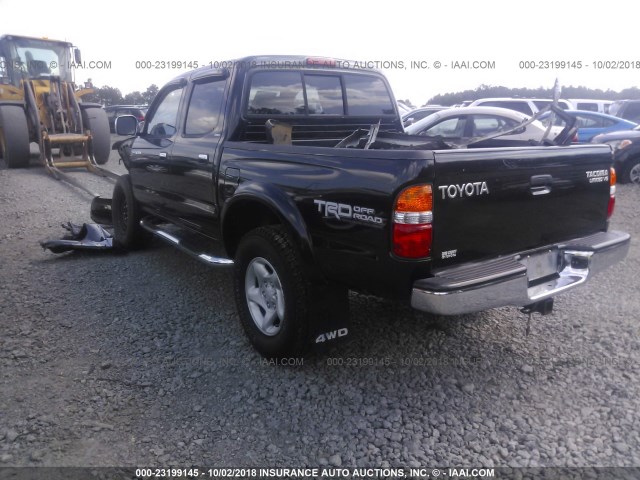 5TEHN72N02Z886474 - 2002 TOYOTA TACOMA DOUBLE CAB BLACK photo 3