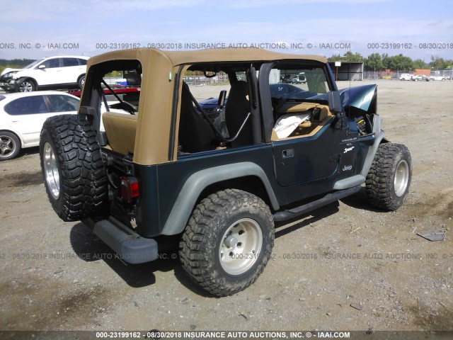 1J4FY19S1WP758162 - 1998 JEEP WRANGLER / TJ SPORT GREEN photo 4