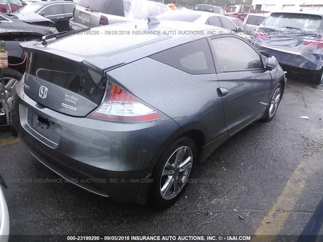 JHMZF1D40DS000484 - 2013 HONDA CR-Z GRAY photo 4