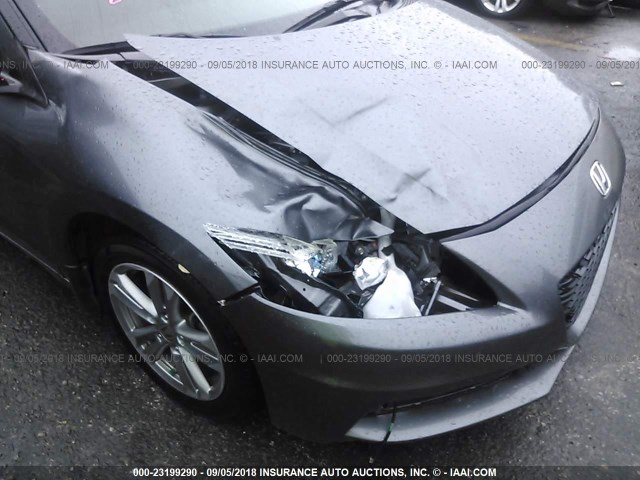 JHMZF1D40DS000484 - 2013 HONDA CR-Z GRAY photo 6