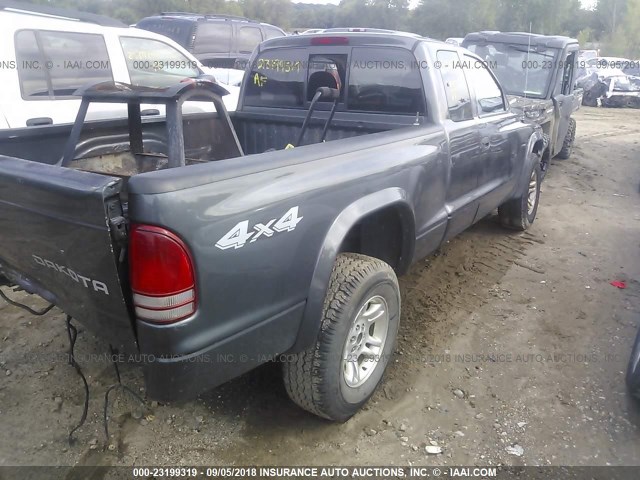 1D7HG12K54S591297 - 2004 DODGE DAKOTA SXT GRAY photo 4