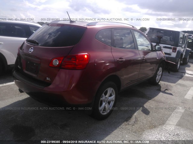 JN8AS58T68W002648 - 2008 NISSAN ROGUE S/SL RED photo 4
