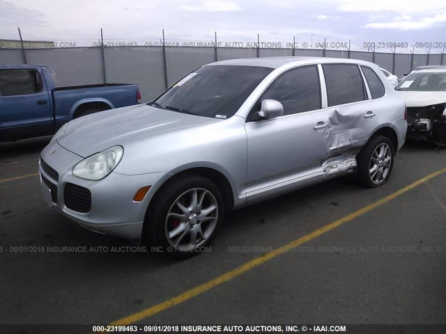 WP1AC29P14LA93234 - 2004 PORSCHE CAYENNE TURBO SILVER photo 2