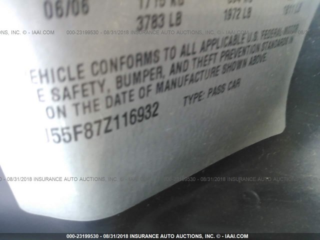 1G8AJ55F87Z116932 - 2007 SATURN ION LEVEL 2 银色 照片 9