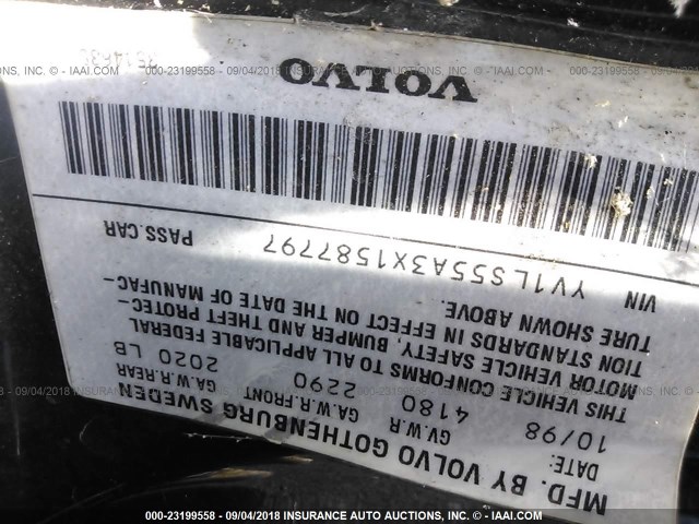 YV1LS55A3X1587797 - 1999 VOLVO S70 BLUE photo 9