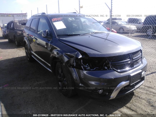 3C4PDDGG8JT386863 - 2018 DODGE JOURNEY CROSSROAD GRAY photo 1