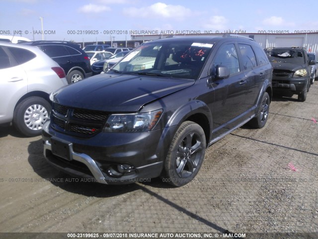 3C4PDDGG8JT386863 - 2018 DODGE JOURNEY CROSSROAD GRAY photo 2