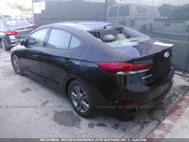 5NPD84LF4JH301053 - 2018 HYUNDAI ELANTRA SEL/VALUE/LIMITED BLACK photo 3