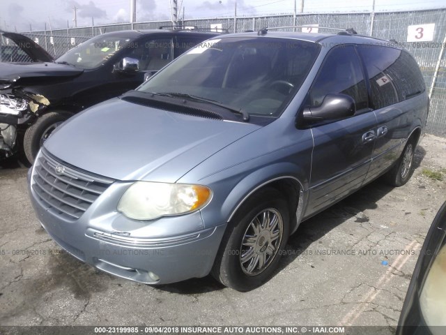 2C8GP64L35R532663 - 2005 CHRYSLER TOWN & COUNTRY LIMITED Light Blue photo 2