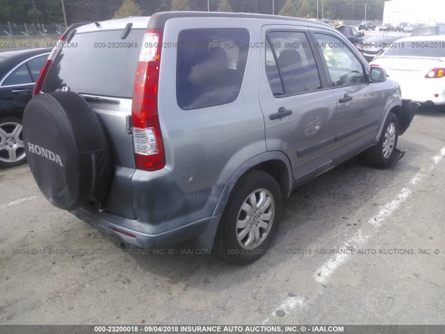 JHLRD78856C002559 - 2006 HONDA CR-V EX GRAY photo 4