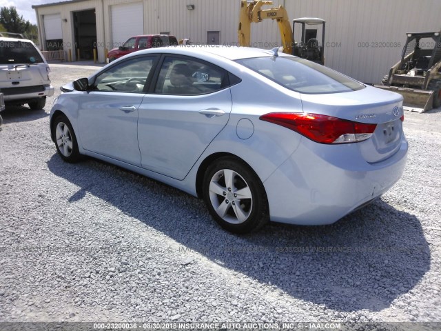 KMHDH4AE3BU101634 - 2011 HYUNDAI ELANTRA GLS/LIMITED BLUE photo 3