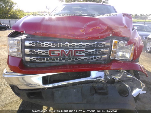 1GT120C80CF235063 - 2012 GMC SIERRA K2500 SLE RED photo 6