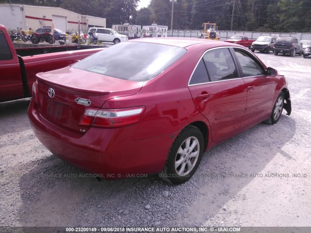 4T1BE46K07U097581 - 2007 TOYOTA CAMRY NEW GENERAT CE/LE/XLE/SE RED photo 4