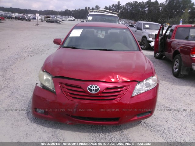 4T1BE46K07U097581 - 2007 TOYOTA CAMRY NEW GENERAT CE/LE/XLE/SE RED photo 6